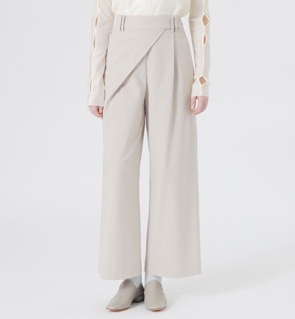  「ラップワイドパンツ」|その他|ベージュ