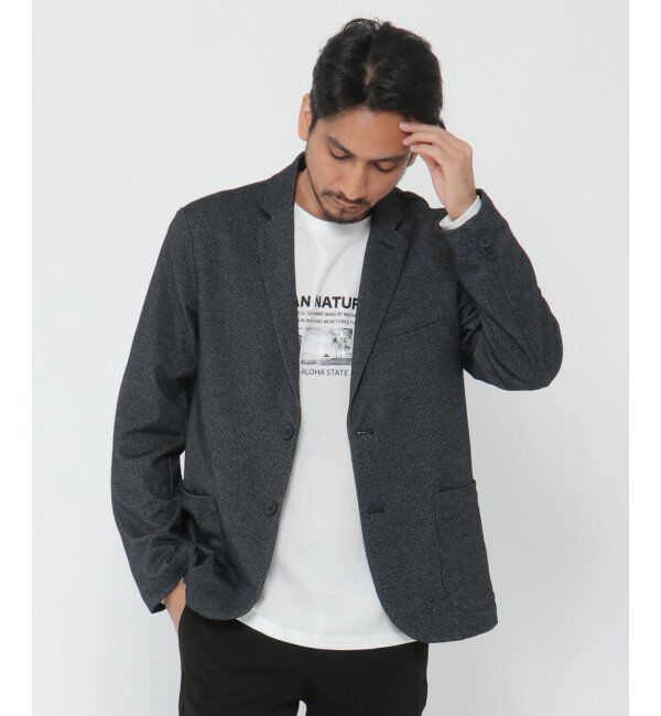 ikka「キモウジャガードテーラード」|カーディガン|ネイビー