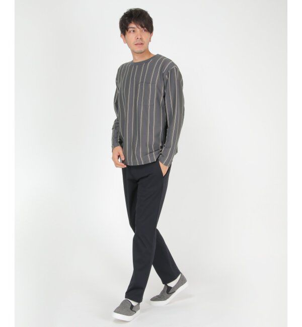 ikka「ストライプクルーネックロンＴ」|Tシャツ・カットソー|