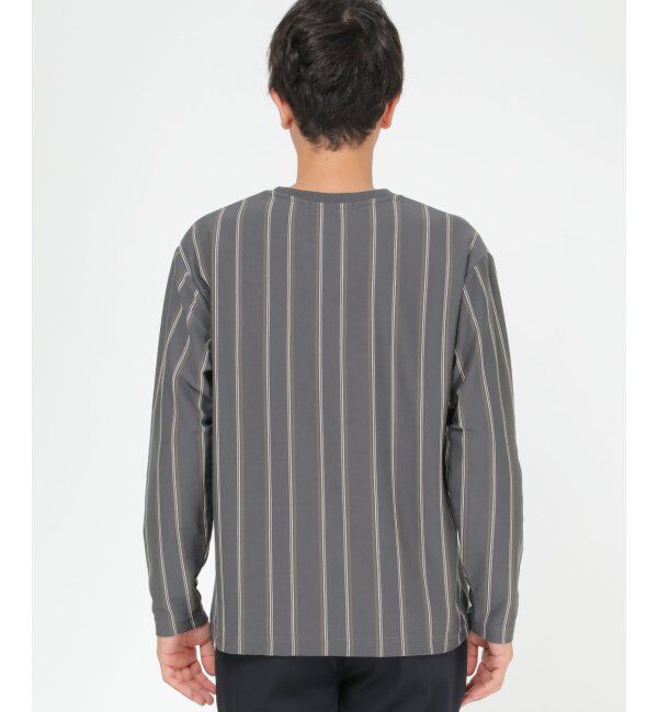 ikka「ストライプクルーネックロンＴ」|Tシャツ・カットソー|