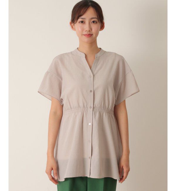 ikka「ウエストギャザー2WAYブラウス」|シャツ・ブラウス|