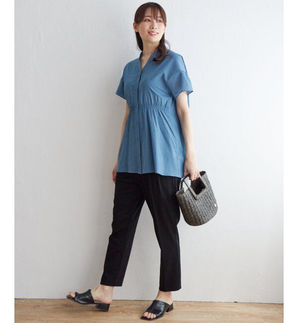 ikka「ウエストギャザー2WAYブラウス」|シャツ・ブラウス|