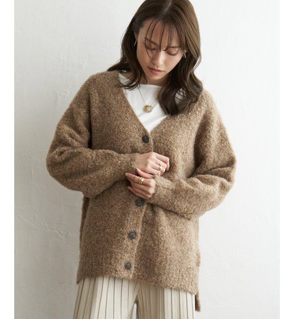 ikka「ブークレーVネックカーディガン」|その他|ベージュ