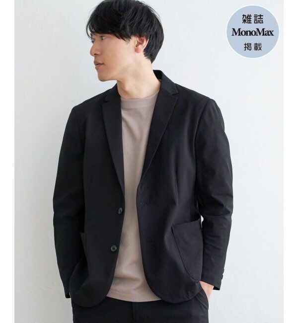 IKKA LOUNGE「【セットアップ対応】GOKU楽ワーク 速乾鹿の子ジャケット」|テーラードジャケット|ブラック