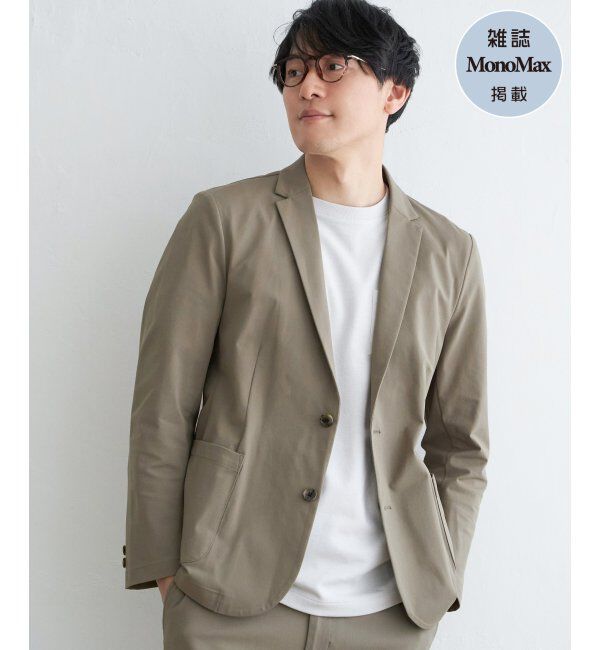 IKKA LOUNGE「【セットアップ対応】GOKU楽ワーク 速乾鹿の子ジャケット」|テーラードジャケット|ベージュ