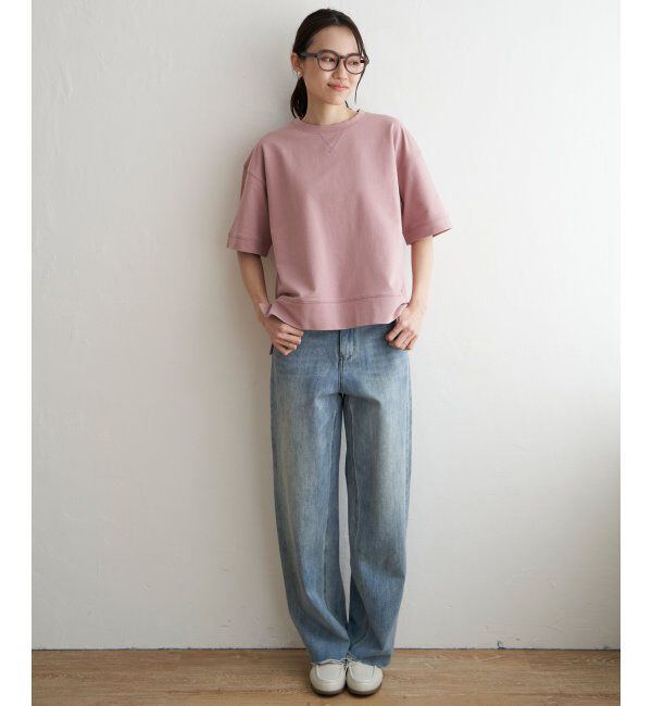 ikka「ミニ裏毛スウェットライク半袖Tシャツ」|Tシャツ・カットソー|