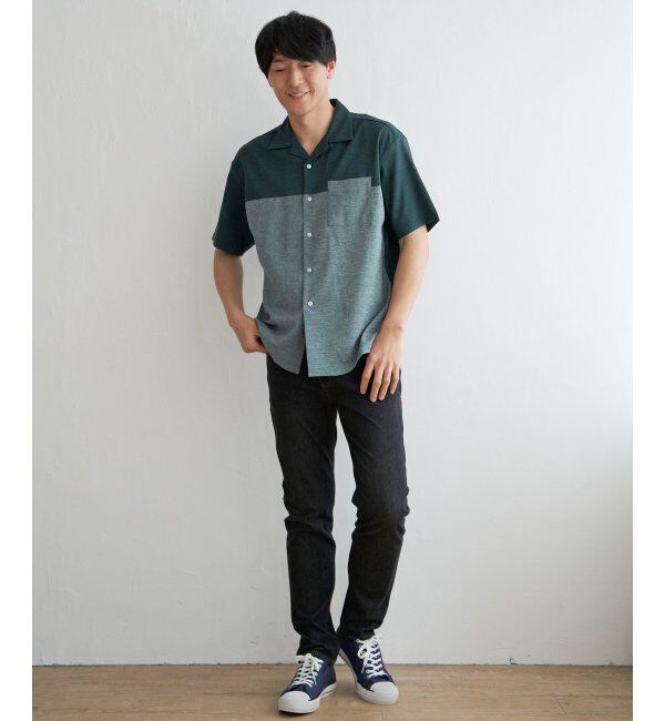 ikka「バイカラーオープンカラーシャツ」|シャツ・ブラウス|