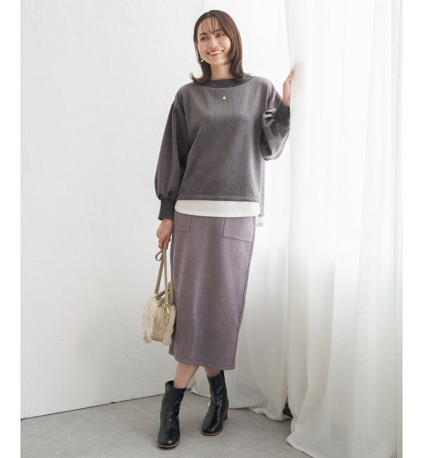 ikka「ベロアコールフェイクプルオーバー」|その他|