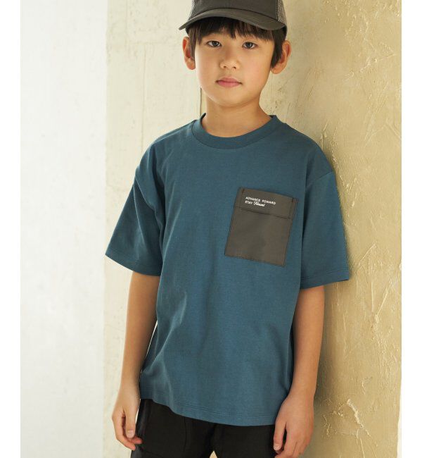 ikka kids「異素材ポケロゴプリントT（120~160cm）」|Tシャツ・カットソー|