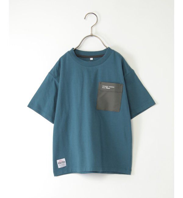 ikka kids「異素材ポケロゴプリントT（120~160cm）」|Tシャツ・カットソー|