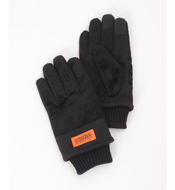 ikka「UNIVERSAL OVERALL ユニバーサルオーバーオール コーデュロイグローブ」|手袋|ブラック