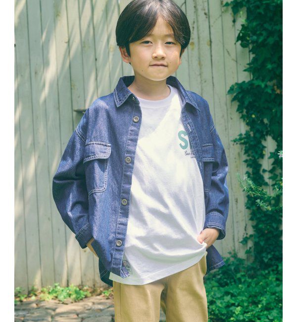 ikka kids「【親子コーデ】フェイクスエード／デニムシャウター（110~160cm）」|シャツ・ブラウス|
