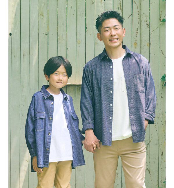 ikka kids「【親子コーデ】フェイクスエード／デニムシャウター（110~160cm）」|シャツ・ブラウス|