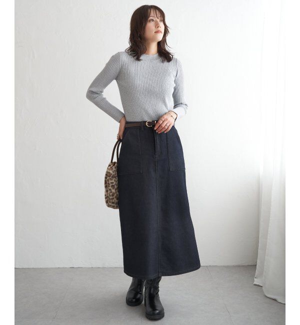 ikka「ミニハイネックリブニット」|プルオーバー|