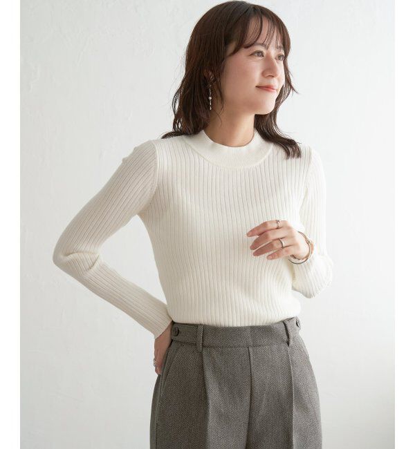 ikka「ミニハイネックリブニット」|プルオーバー|