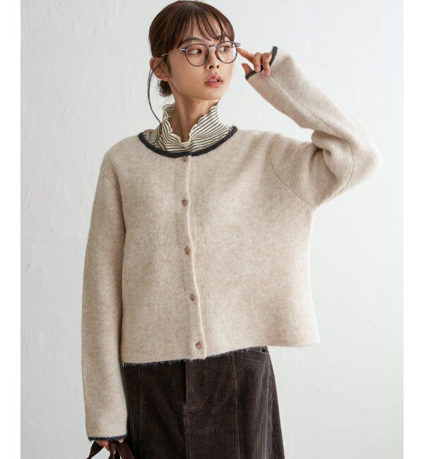 Lbc with Life「配色ショートカーディガン」|カーディガン|オフホワイト