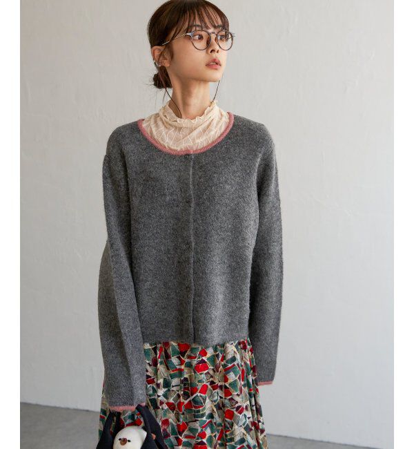 Lbc with Life「配色ショートカーディガン」|カーディガン|