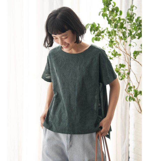 Lbc with Life「ペイズリー刺繍ブラウス」|シャツ・ブラウス|チャコール