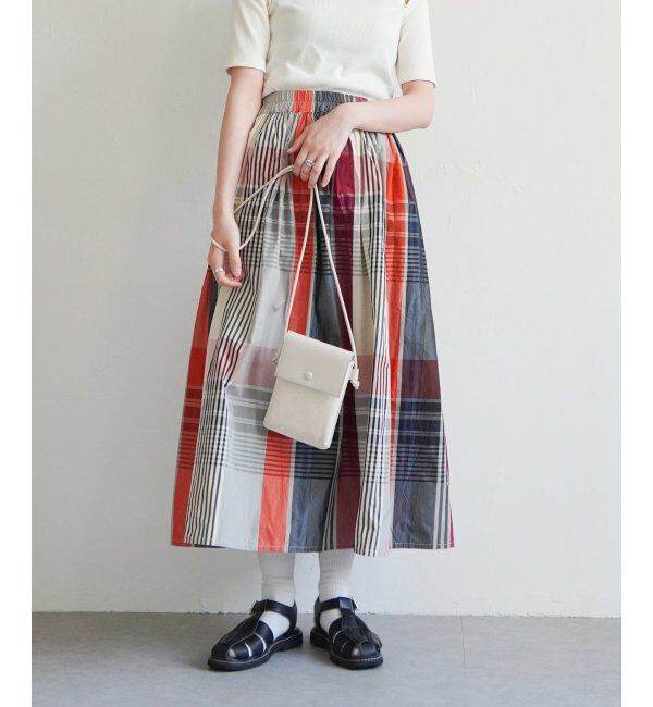 VENCE share style「タフタチェックギャザースカート」|スカート|アカケイ
