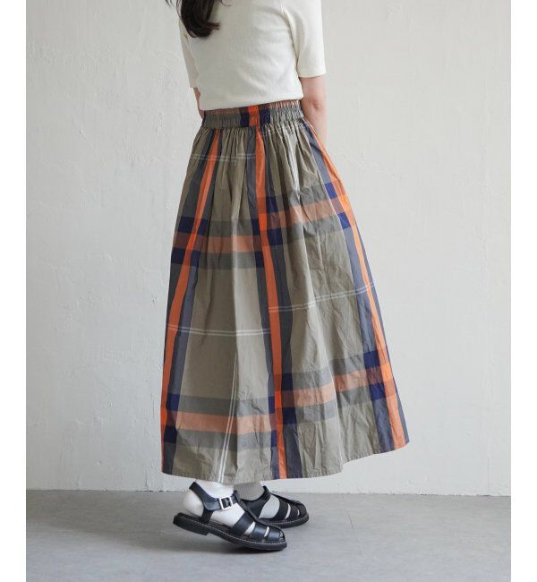 VENCE share style「タフタチェックギャザースカート」|スカート|ミドリケイ