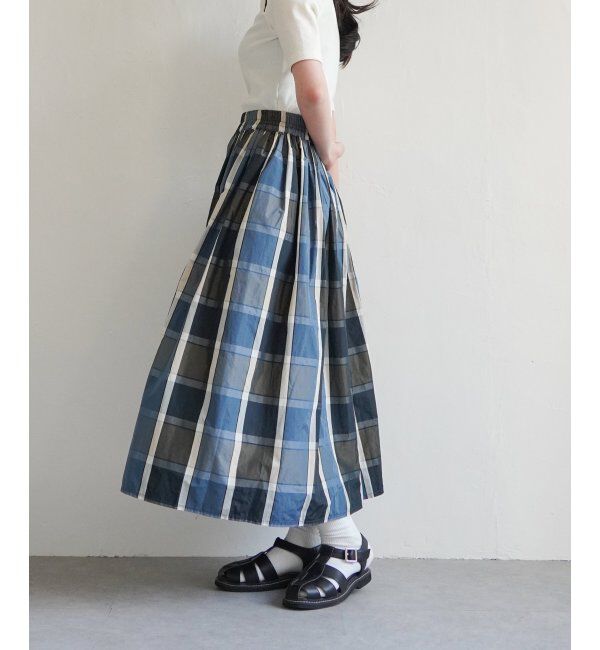 VENCE share style「タフタチェックギャザースカート」|スカート|