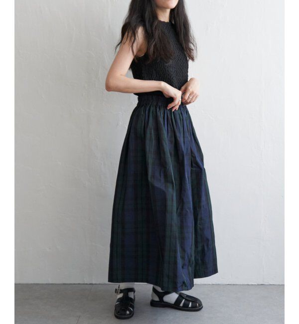 VENCE share style「タフタチェックギャザースカート」|スカート|