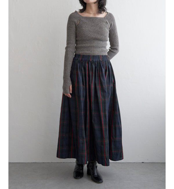 VENCE share style「タフタチェックギャザースカート」|スカート|
