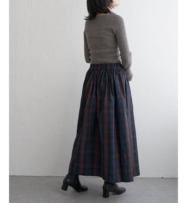 VENCE share style「タフタチェックギャザースカート」|スカート|