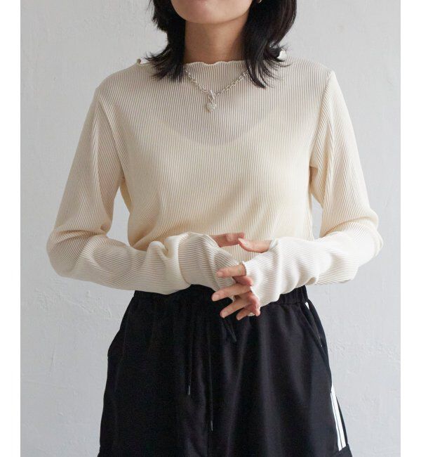 VENCE share style「ツートーン指穴開きトップス」|その他|ホワイト