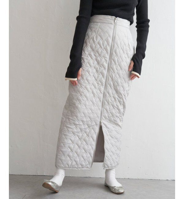 VENCE share style「ハートキルトダブルジップタイトスカート」|スカート|ライトグレイ