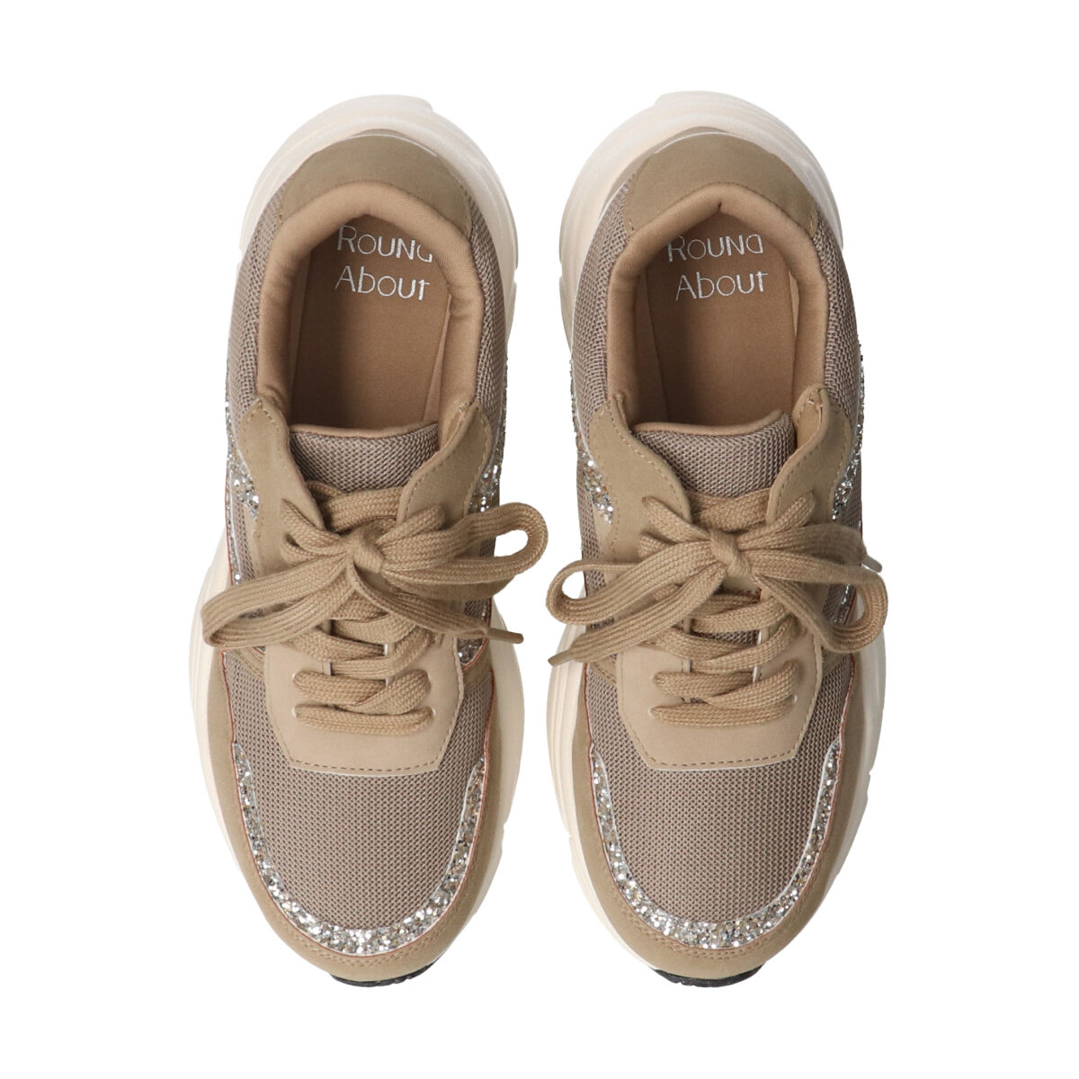  「【Round About】撥水グリッターコンビスニーカー」|スニーカー|
