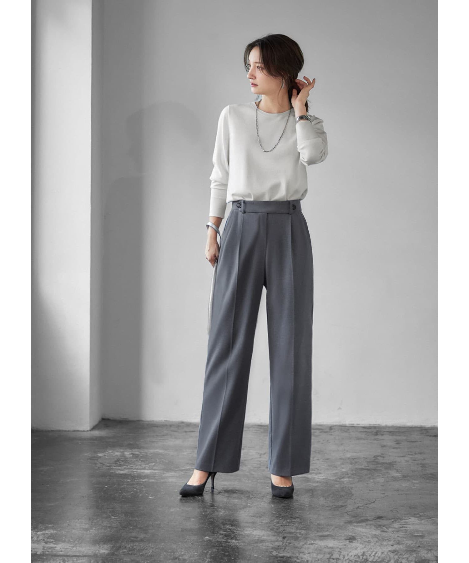 STYLE DELI「ウエストデザイン２タックワイドパンツ」|その他|