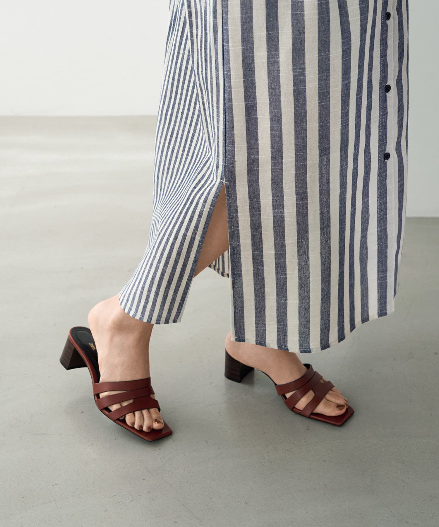 STYLE DELI「綿混紡ストライプ柄カフタンワンピース」|ワンピース|