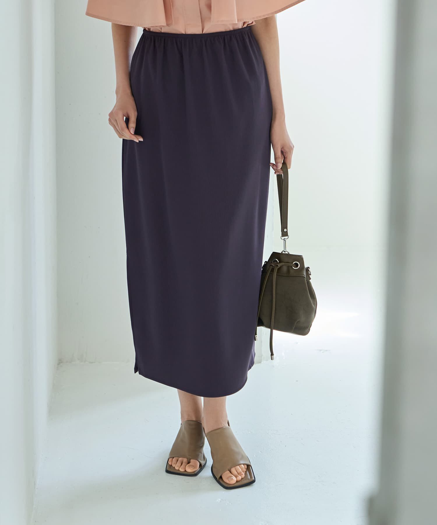 STYLE DELI「【LUXE】キラキラシアーとリブ生地のスカートセット」|スカート|