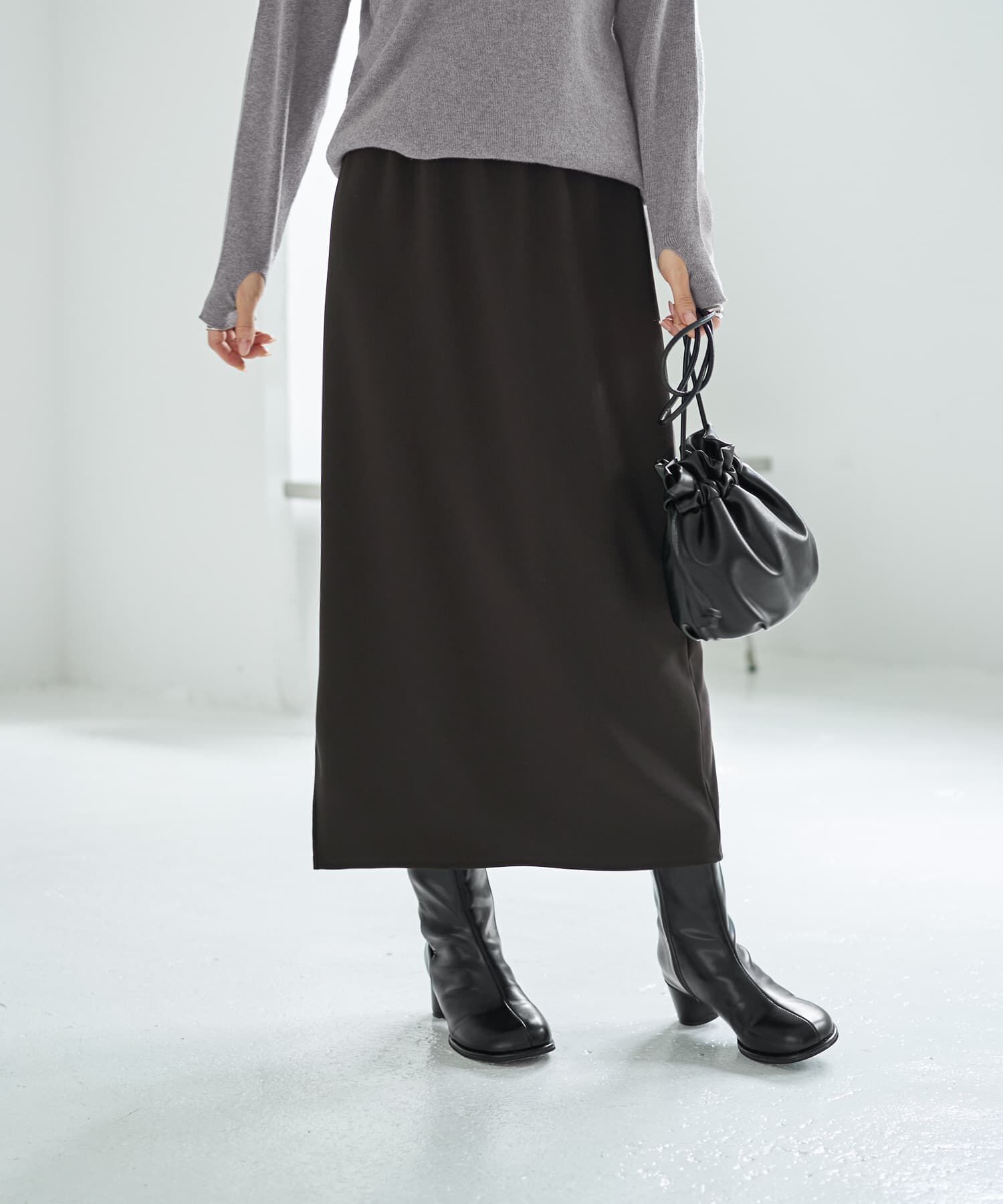 STYLE DELI「【LUXE】キラキラシアーとリブ生地のスカートセット」|スカート|