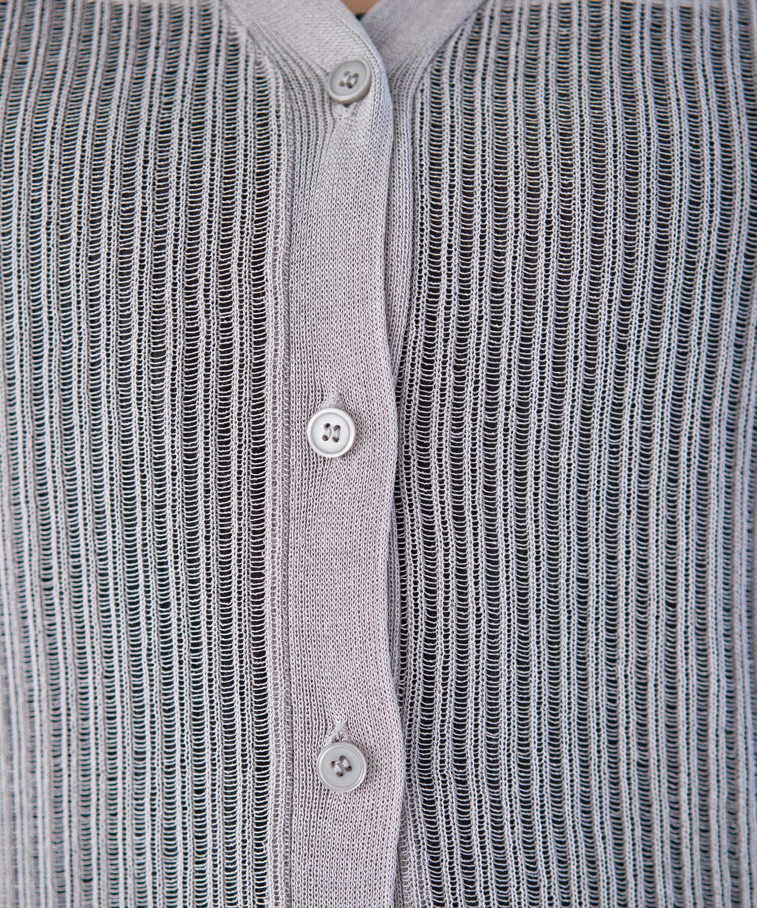 STYLE DELI「シアーなストライプ編み半袖カーディガン」|カーディガン|