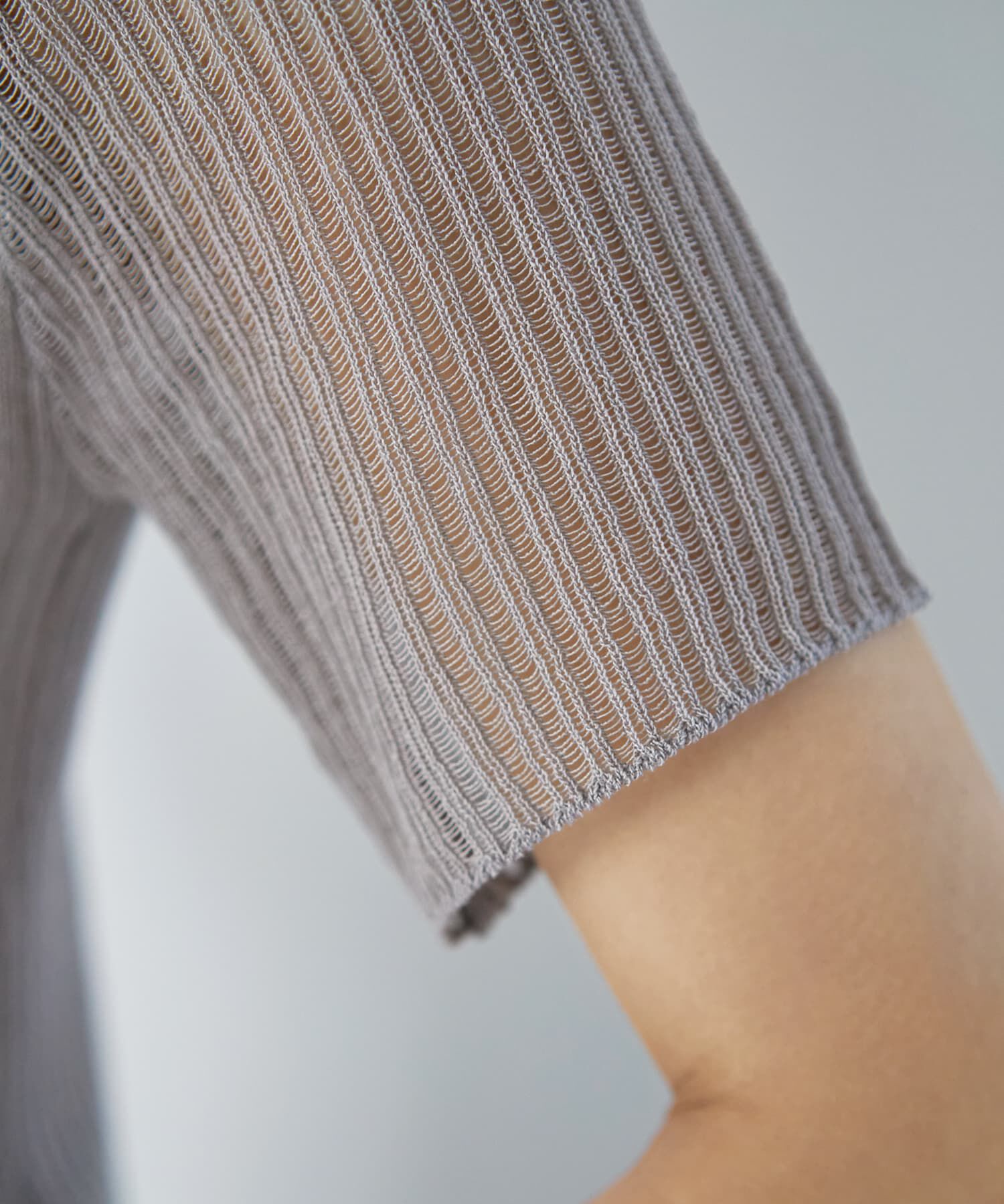 STYLE DELI「シアーなストライプ編み半袖カーディガン」|カーディガン|