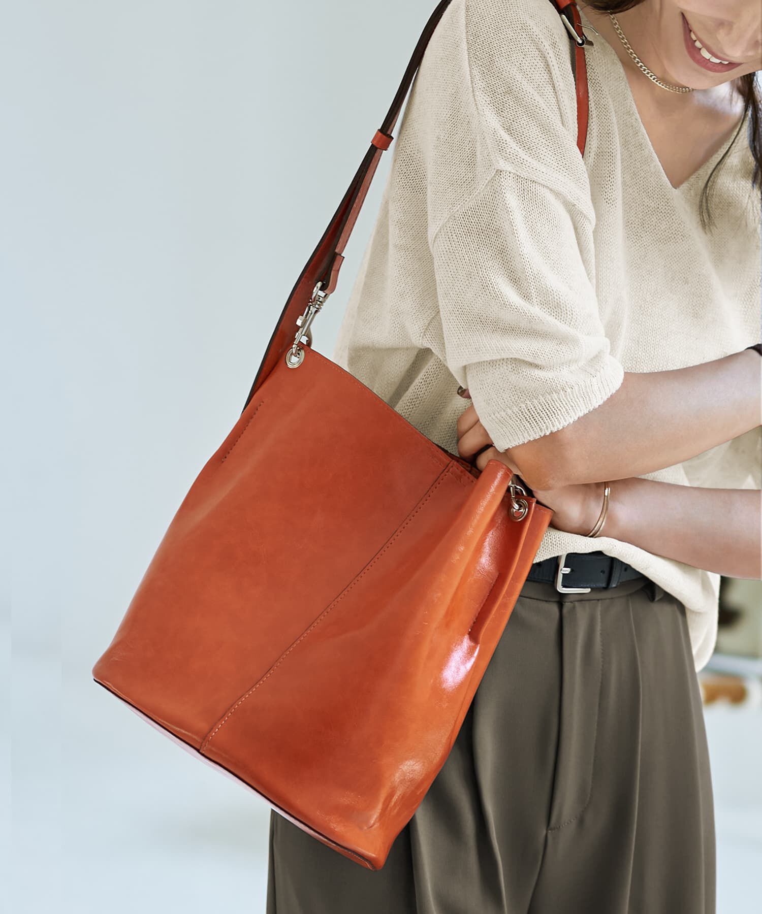 STYLE DELI「差し色用カラーショルダーバッグ」|ショルダー・メッセンジャー|オレンジ