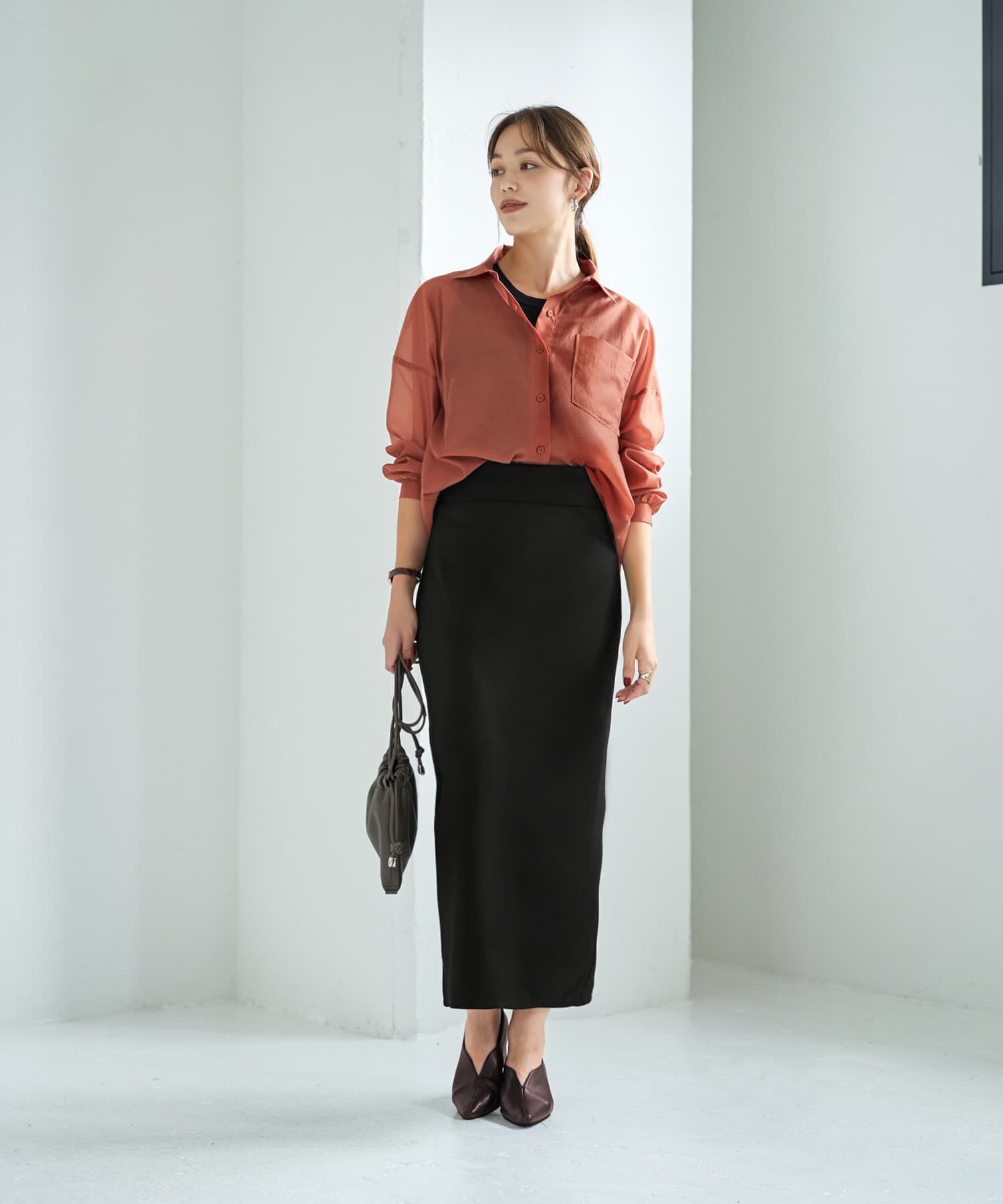 STYLE DELI「ストレッチジョーゼットストレートスカート」|スカート|