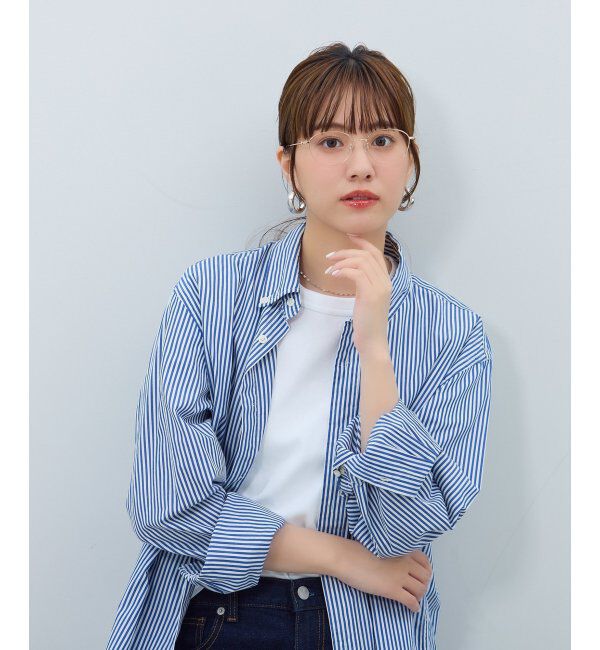  「オーバル型 メガネ | メタル 大人可愛い 伊達メガネ レディース レンズ交換券付」|メガネ|ピンク