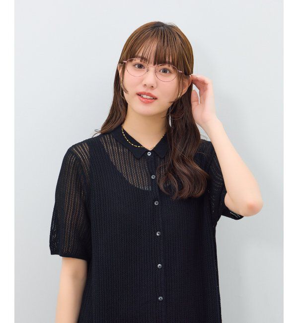  「オーバル型 メガネ | メタル 大人可愛い 伊達メガネ レディース レンズ交換券付」|メガネ|レッド