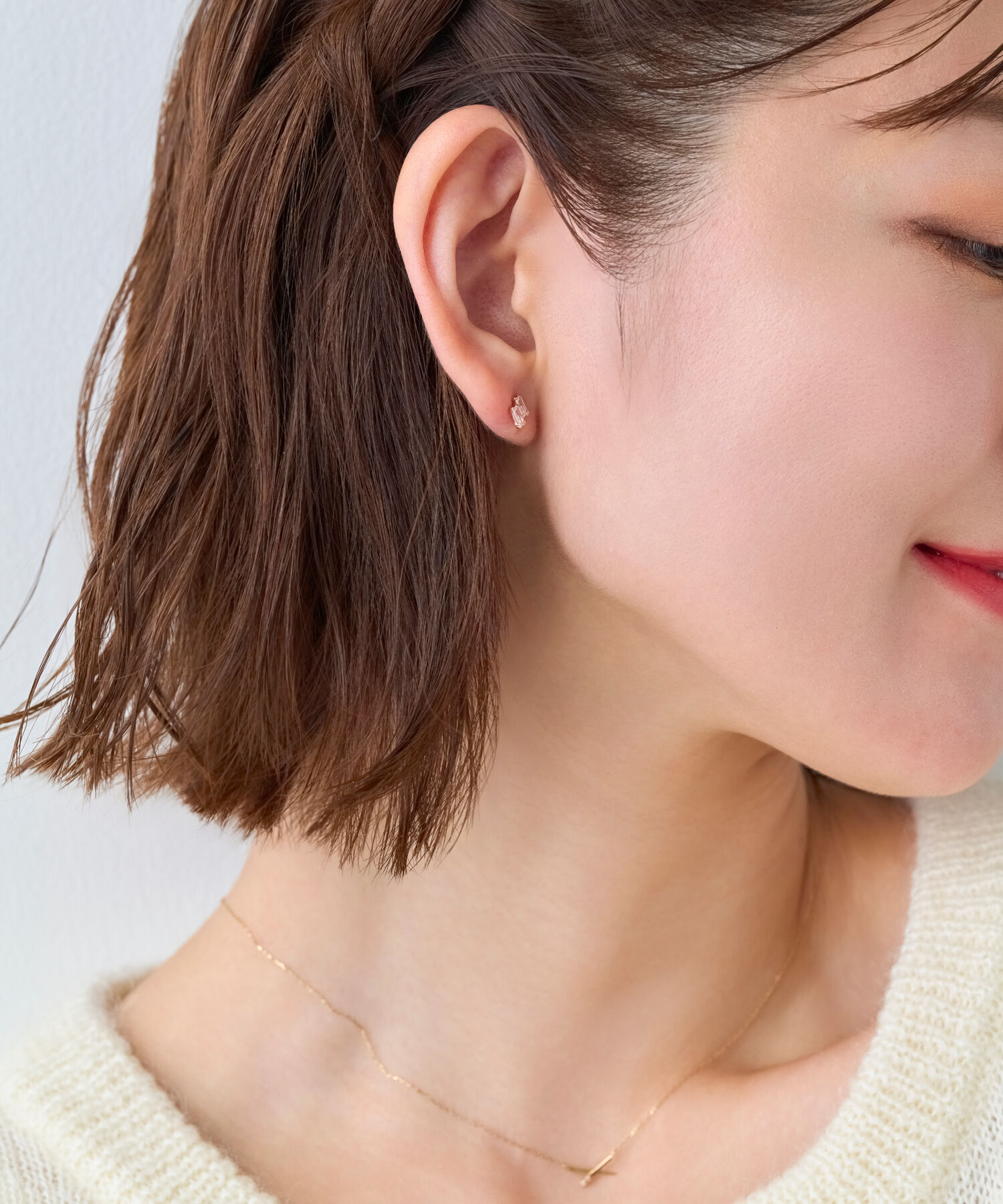 Phoebe「【K10】ツインバケットピアス　ローズゴールド/BOX付き」|ピアス|