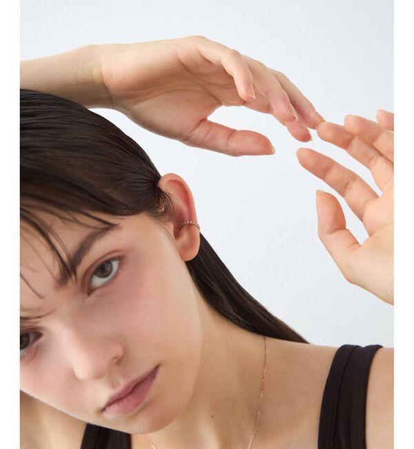 ete「[ハンサムピンク] K10MPG スタッズ イヤーカフ」|イヤーカフ|