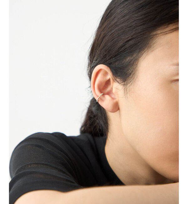 ete「[ハンサムピンク] K10MPG スタッズ イヤーカフ」|イヤーカフ|