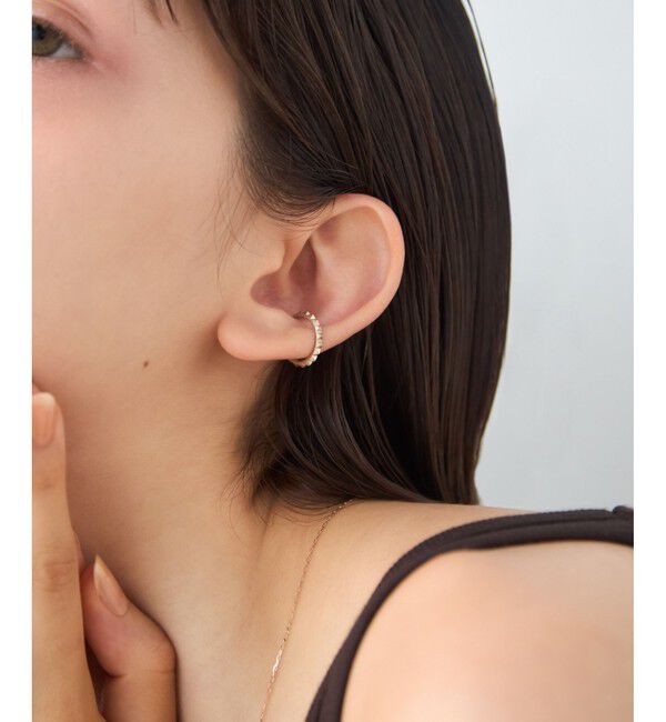 ete「[ハンサムピンク] K10MPG スタッズ イヤーカフ」|イヤーカフ|