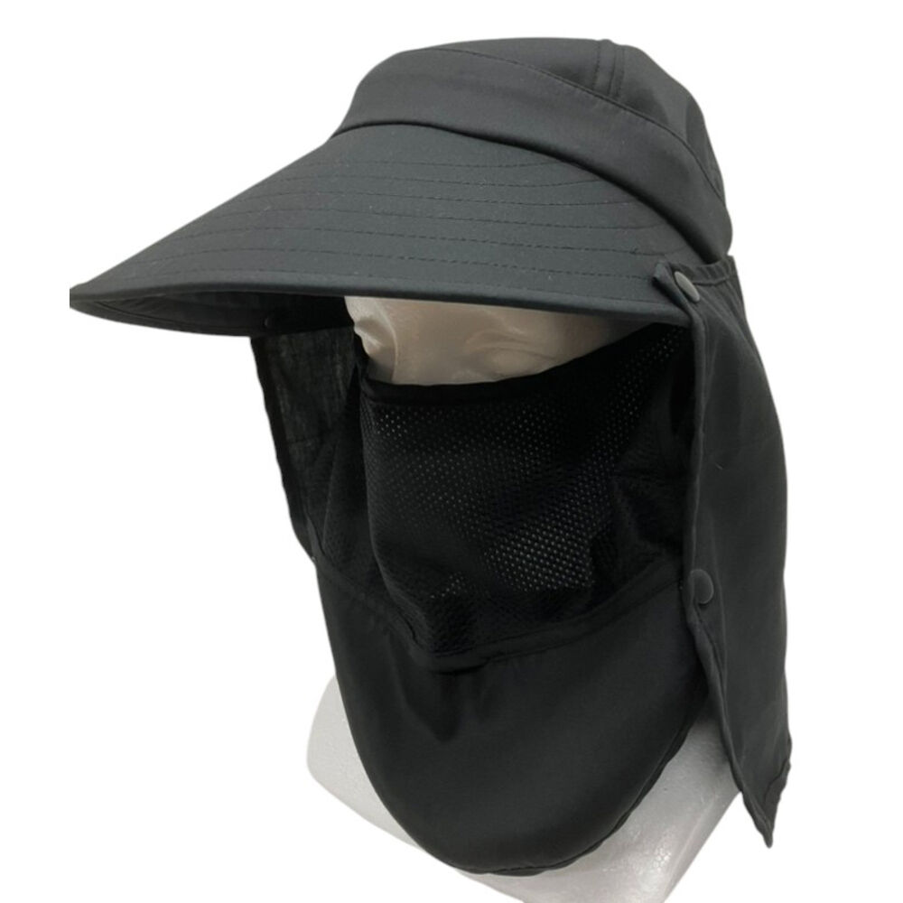 BACKYARD FAMILY「UVカット 帽子 レディース 日よけ 首の後ろ 通販 つば広帽子 折りたたみ帽子 撥水 つば 長い」|ハット|ブラック1