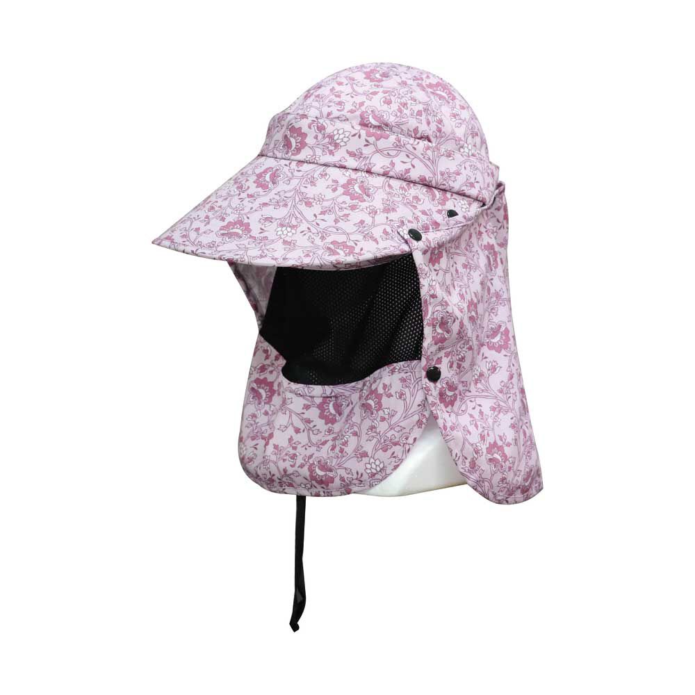 BACKYARD FAMILY「UVカット 帽子 レディース 日よけ 首の後ろ 通販 つば広帽子 折りたたみ帽子 撥水 つば 長い」|ハット|ピンク1