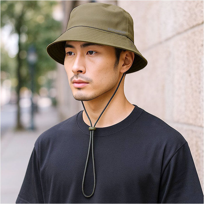 BACKYARD FAMILY「ハット メンズ 通販 防水ハット 男性 帽子 ぼうし 防水 サイズ調整可能 あご紐付き 日よけ帽子」|ハット|