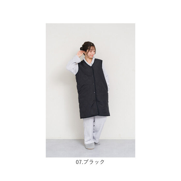 BACKYARD FAMILY「キルティングベスト レディース 通販 ジレ ロングジレ 前開き フロントボタン ノースリーブ」|その他|