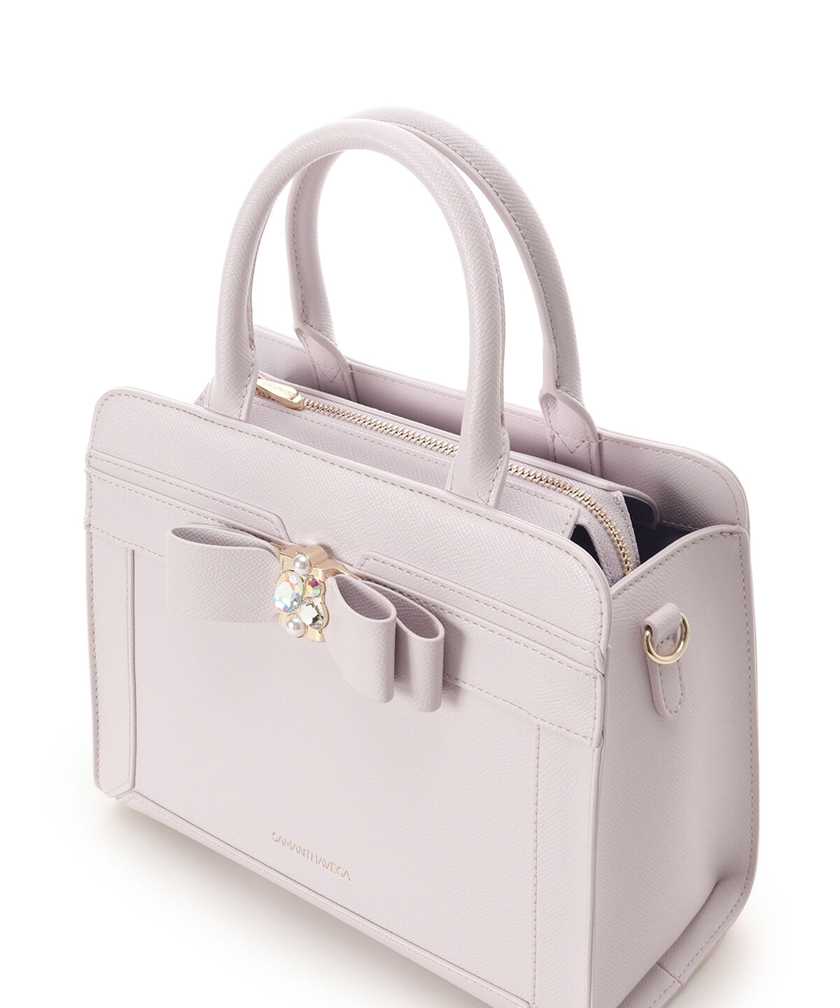 Samantha Vega「バイカラージュエルリボンハンドバッグ」|ハンドバッグ|